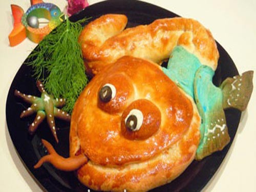 Новогодний рыбный пирог Змея