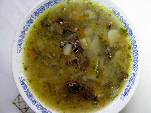 Рецепт супа из сушёных белых грибов